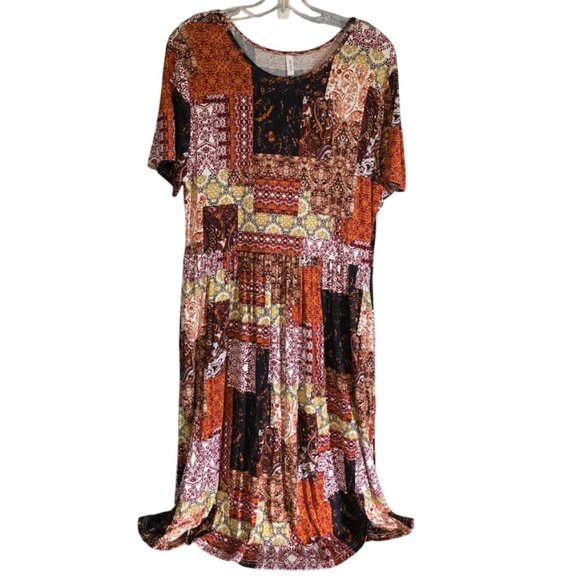 EUC DB Moon Beautiful Fall Short Sleeve Dress with pockets - Picture 1 of 5